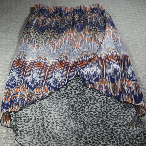 Renee C Size S/M High Low Sheer Lined Skirt - Picture 1 of 6